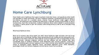 Home Care Lynchburg