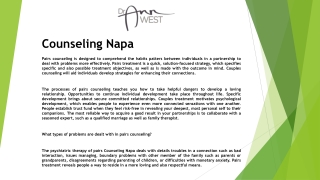 Counseling Napa
