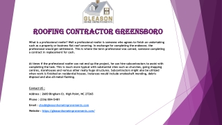 Roofing Contractor Greensboro