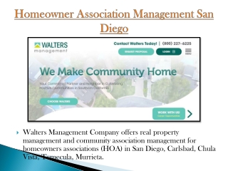 Homeowner Association Management San Diego