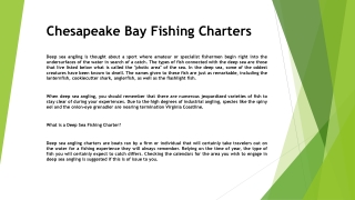 Chesapeake Bay Fishing Charters