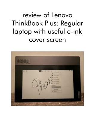 review of Lenovo ThinkBook Plus: Regular laptop with useful e-ink cover screen