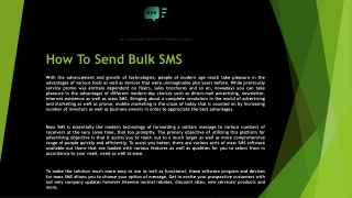 How To Send Bulk SMS