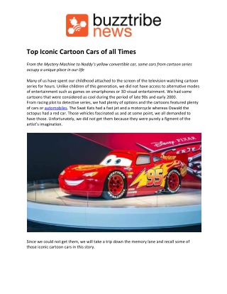 Top Iconic Cartoon Cars of all Times