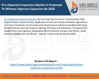 Pre-shipment Inspection Market Is Projected To Witness Vigorous Expansion By 2026