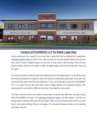 Contact LETOURNEAU LLP for Better Legal Help