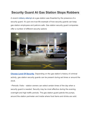 Security Guard At Gas Station Stops Robbers
