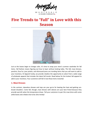 Five Trends to “Fall” in Love with this Season