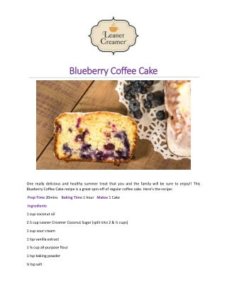 Blueberry Coffee Cake Recipe | Leaner Creamer