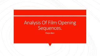 Analysis Of Film Opening Sequences