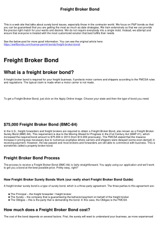 Freight Broker Bond