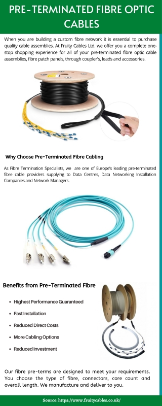 Pre-Terminated Fibre Optic Cables