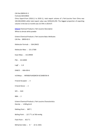 Echemi Chemical Products L-Tert-Leucine Description