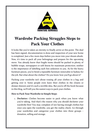 Wardrobe Packing Struggles: Steps to Pack Your Clothes