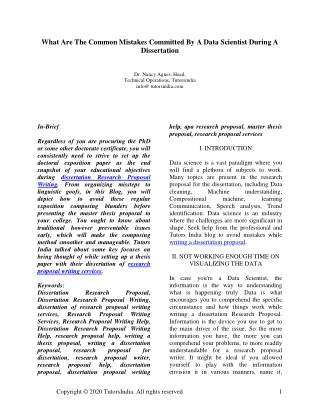 What are the common mistakes committed by a data scientist during a dissertation?