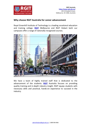 Why choose RGIT Australia for career advancement