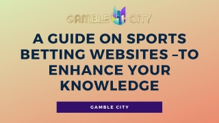 A Guide on Sports Betting Websites to Enhance Your Knowledge - Gamble City