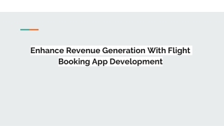 Enhance Revenue Generation With Flight Booking App Development