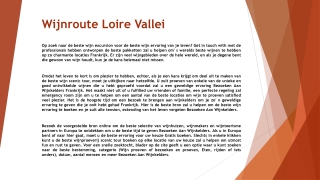 Wijnroute Loire Vallei