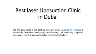 Best laser Liposuction Clinic in Dubai