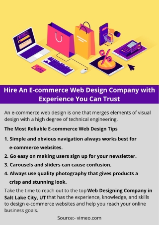 Hire An E-commerce Web Design Company with Experience You Can Trust