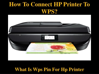 How To connect HP printer to WPS?