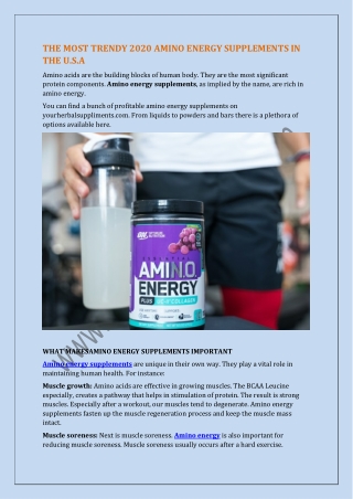 Amino energy supplements
