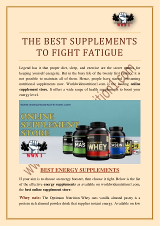 THE BEST SUPPLEMENTS TO FIGHT FATIGUE
