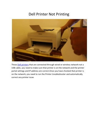 Dell Printer Not Printing