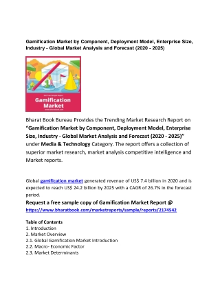 Global Gamification Market by Component and Forecast 2020-2025