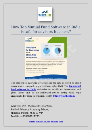 How Top Mutual Fund Software in India is safe for advisors business?