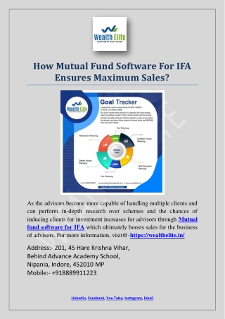 How Mutual Fund Software For IFA Ensures Maximum Sales?