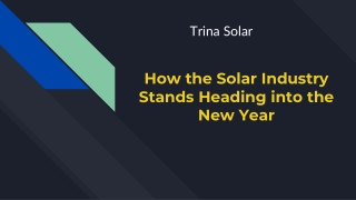 How the Solar Industry Stands Heading into the New Year