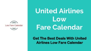 United Airlines Low Fare Calendar