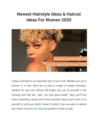 Newest Hairstyle Ideas & Haircut Ideas For Women 2020