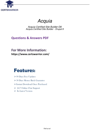 Acquia-Certified-Site-Builder-D8 Official Online Practice online Exam test