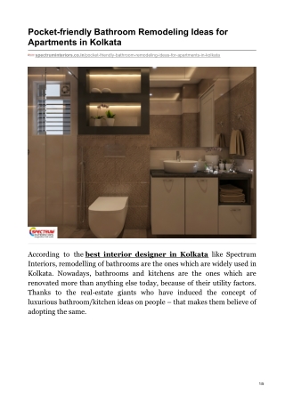 Pocket-friendly Bathroom Remodeling Ideas for Apartments in Kolkata