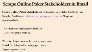 Scrape Online Poker Stakeholders in Brazil