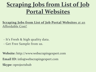 Scraping Jobs from List of Job Portal Websites