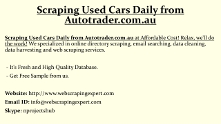 Scraping Used Cars Daily from Autotrader.com.au