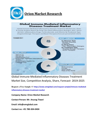 Global Immune-Mediated Inflammatory Diseases Treatment Market Size, Competitive Analysis, Share, Forecast- 2019-2025