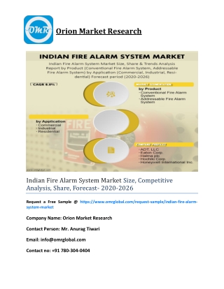 Indian Fire Alarm System Market Size, Competitive Analysis, Share, Forecast- 2020-2026