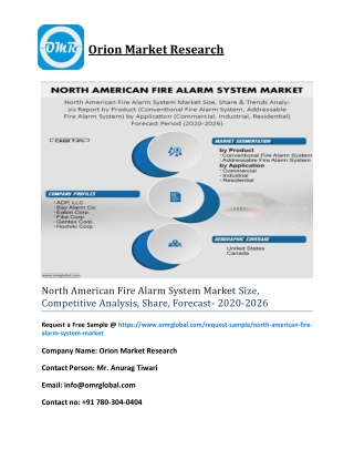 North American Fire Alarm System Market Size, Competitive Analysis, Share, Forecast- 2020-2026