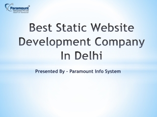 Best Static Website Development Company In Delhi