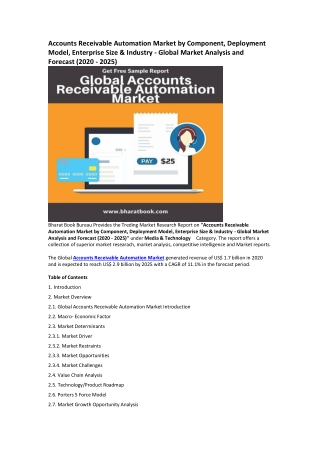 Global Accounts Receivable Automation Market Competitive Analysis Forecast to 2025