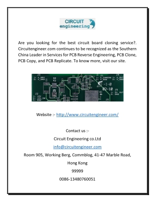 Best Circuit Board Cloning Service | Circuitengineer.com