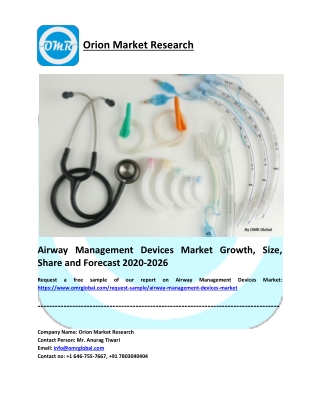 Airway Management Devices Market Growth, Size, Share and Forecast 2020-2026