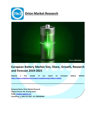 European Battery Market Share, Trends, Size, Research and Forecast 2019-2025