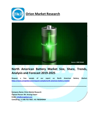 North American Battery Market Research and Forecast 2019-2025