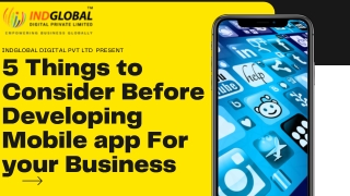5 Things to consider Before Developing Mobile app For your Business